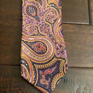 Burma Bibas Purple and Yellow Paisley Silk Tie